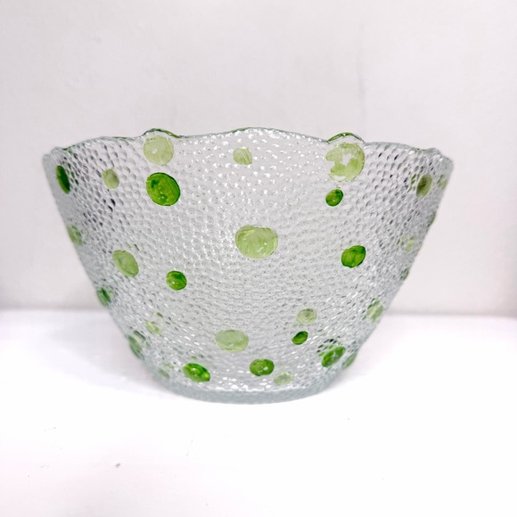 Other - Home Vintage Southern Living by Marietta glass bowl with green dots 8”
